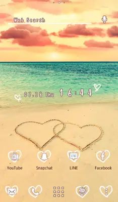 Heart Sunset Theme +HOME android App screenshot 0