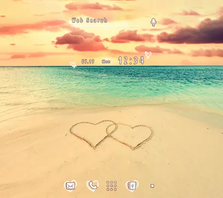 Heart Sunset Theme +HOME android App screenshot 4